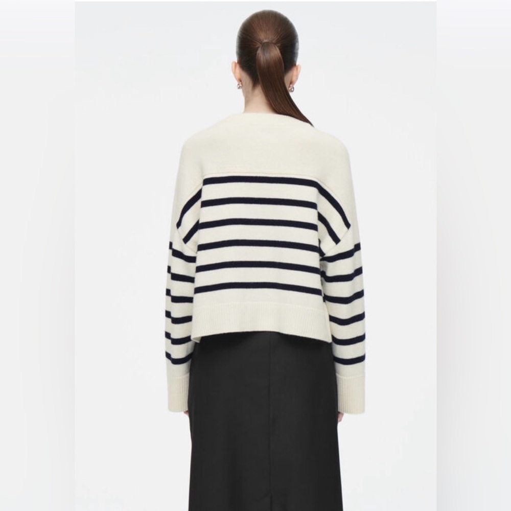 COS Striped Wool Crew Neck Sweater, Size Large. - Picture 7 of 14
